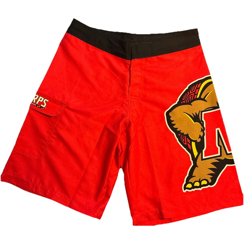 Route One Apparel Men's Red Maryland Terps Board Shorts Size 32